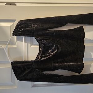 Black Velvet Long Sleeve Top